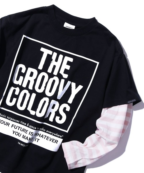 GROOVY COLORS(グルービーカラーズ)の「GROOVY COLORS/グルービーカラーズ テンジク GROOVY COLORS レイヤード L/S TEE 長袖シャツ ロゴロンT(Tシャツ/カットソー・キッズ・ホワイト/グリーン/ブラック・130/140)」の9枚目の写真