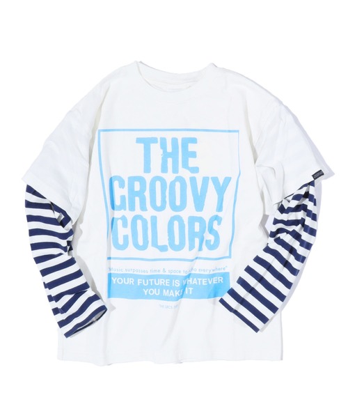 GROOVY COLORS(グルービーカラーズ)の「GROOVY COLORS/グルービーカラーズ テンジク GROOVY COLORS レイヤード L/S TEE 長袖シャツ ロゴロンT(Tシャツ/カットソー・キッズ・ホワイト/グリーン/ブラック・130/140)」の4枚目の写真