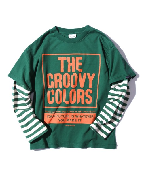 GROOVY COLORS(グルービーカラーズ)の「GROOVY COLORS/グルービーカラーズ テンジク GROOVY COLORS レイヤード L/S TEE 長袖シャツ ロゴロンT(Tシャツ/カットソー・キッズ・ホワイト/グリーン/ブラック・130/140)」の8枚目の写真