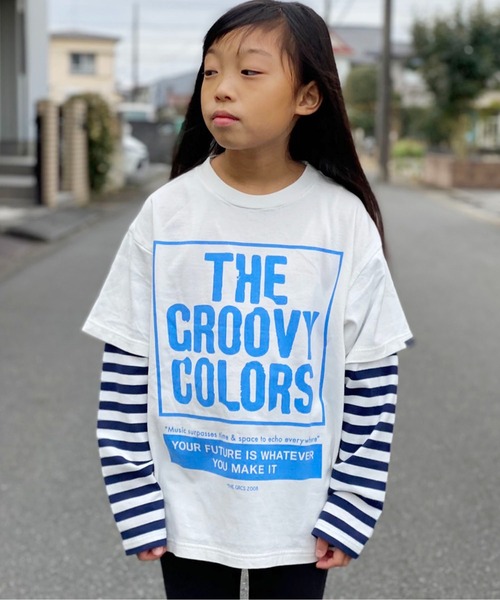 GROOVY COLORS(グルービーカラーズ)の「GROOVY COLORS/グルービーカラーズ テンジク GROOVY COLORS レイヤード L/S TEE 長袖シャツ ロゴロンT(Tシャツ/カットソー・キッズ・ホワイト/グリーン/ブラック・130/140)」の16枚目の写真