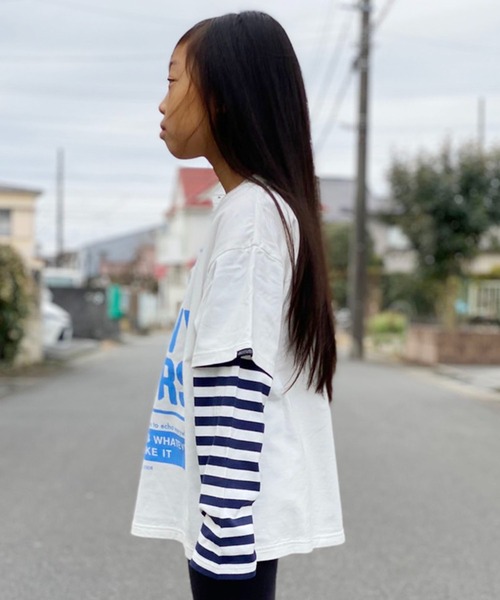 GROOVY COLORS(グルービーカラーズ)の「GROOVY COLORS/グルービーカラーズ テンジク GROOVY COLORS レイヤード L/S TEE 長袖シャツ ロゴロンT(Tシャツ/カットソー・キッズ・ホワイト/グリーン/ブラック・130/140)」の13枚目の写真