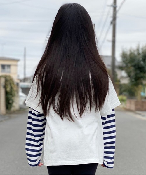 GROOVY COLORS(グルービーカラーズ)の「GROOVY COLORS/グルービーカラーズ テンジク GROOVY COLORS レイヤード L/S TEE 長袖シャツ ロゴロンT(Tシャツ/カットソー・キッズ・ホワイト/グリーン/ブラック・130/140)」の14枚目の写真