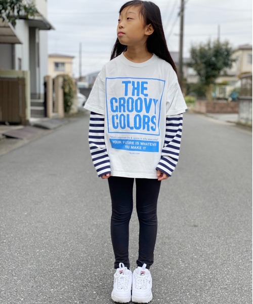 GROOVY COLORS(グルービーカラーズ)の「GROOVY COLORS/グルービーカラーズ テンジク GROOVY COLORS レイヤード L/S TEE 長袖シャツ ロゴロンT(Tシャツ/カットソー・キッズ・ホワイト/グリーン/ブラック・130/140)」の17枚目の写真