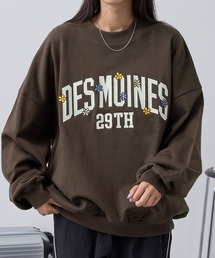 PARAMUS MINNESOTA LOGO CREW NECK SWEAT SHIRTS / パラマス ミネソタ アーチロゴ 配色刺繍 クルーネック スウェットシャツブラウン
