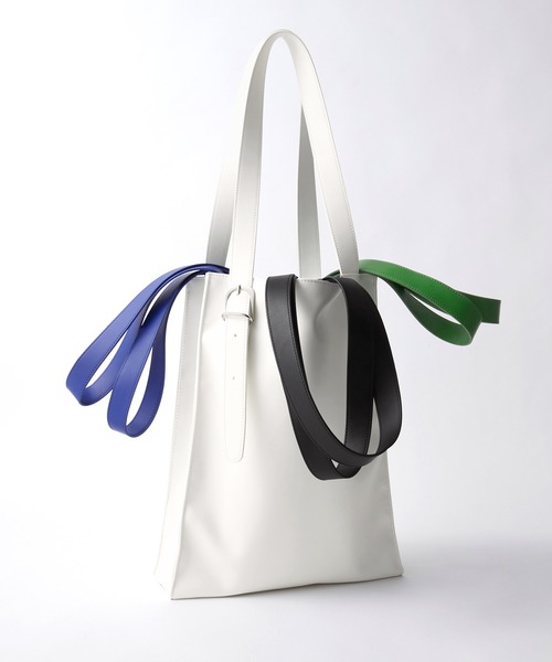 EMMA CLOTHES（エマクローズ）の「スクウェアバックルベルトトートバッグ EMMA CLOTHES（トートバッグ・メンズ・ホワイト/ブラック/ブルー/グリーン/ダークブラウン/チャコール・FREE）」の7枚目の写真