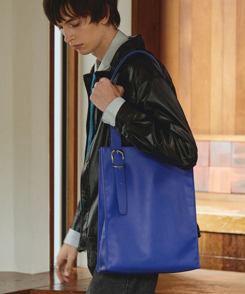 EMMA CLOTHES（エマクローズ）の「スクウェアバックルベルトトートバッグ EMMA CLOTHES（トートバッグ・メンズ・ホワイト/ブラック/ブルー/グリーン/ダークブラウン/チャコール・FREE）」の22枚目の写真