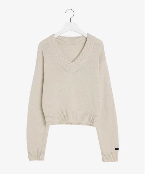 SONA（ソナ）の「SONA Vネッククロップニット（ニット/セーター・レディース・スカイブルー/パープル/グレー/ブルー/ライトグリーン/ライトピンク/ライトベージュ・FREE）」の16枚目の写真