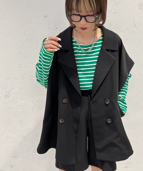 apres jour mignon（アプレジュールミニョン）の「ポンチョジレ【ZOZOTOWN限定アイテム】（ベスト・レディース・ピンク/ブラック/ベージュ/スモークグレー・フリー/X-LARGE）」の10枚目の写真