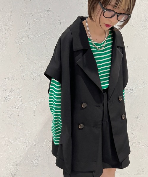 apres jour mignon（アプレジュールミニョン）の「ポンチョジレ【ZOZOTOWN限定アイテム】（ベスト・レディース・ピンク/ブラック/ベージュ/スモークグレー・フリー/X-LARGE）」の11枚目の写真