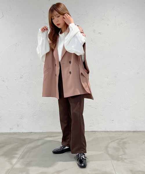 apres jour mignon（アプレジュールミニョン）の「ポンチョジレ【ZOZOTOWN限定アイテム】（ベスト・レディース・ピンク/ブラック/ベージュ/スモークグレー・フリー/X-LARGE）」の6枚目の写真