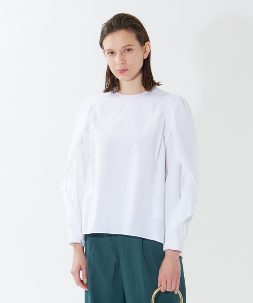 qualite（カリテ）の「ヴィンテージブロードピコブラウス（シャツ/ブラウス・レディース・オフホワイト/ブルー/ベージュ・フリー）」の2枚目の写真