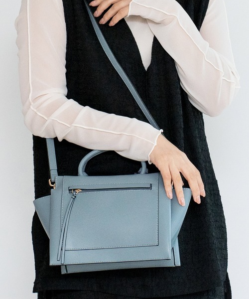 VitaFelice（ヴィータフェリーチェ）の「3スペース2wayミニハンドバッグ（ハンドバッグ・レディース・アイボリー/ベージュ系その他/ブラック/ライトブルー・FREE）」の4枚目の写真