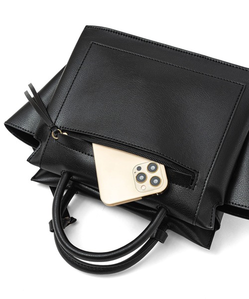 VitaFelice（ヴィータフェリーチェ）の「3スペース2wayミニハンドバッグ（ハンドバッグ・レディース・アイボリー/ベージュ系その他/ブラック/ライトブルー・FREE）」の15枚目の写真