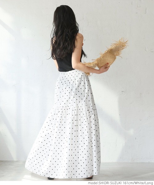 coca（coca）（コカ）の「ドット切り替えスカート（スカート・レディース・ホワイト・SHORT/LONG）」の8枚目の写真