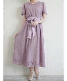 Areeam | リボン付きレースワンピース(ドレス)