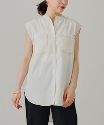 prose verse | 配色ステッチWポケットノースリシャツ(シャツ/ブラウス)