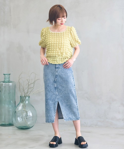 RETRO GIRL(レトロガール)の「ポコポコ2WAYトップス(その他トップス・レディース・オフホワイト/イエロー/ブルー・FREE)」の9枚目の写真