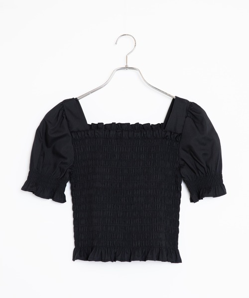 WEGO（ウィゴー）の「WEGO/シャーリングショートスリーブブラウス（シャツ/ブラウス・レディース・ホワイト/ブラック・FREE）」の20枚目の写真