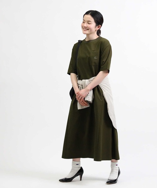 CAMP7（キャンプセブン）の「【CAMP7】テープロゴワンピース（ワンピース・レディース・ブラック/オリーブ・L/M）」の7枚目の写真