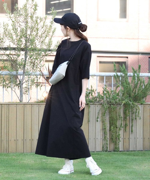 CAMP7（キャンプセブン）の「【CAMP7】テープロゴワンピース（ワンピース・レディース・ブラック/オリーブ・L/M）」の8枚目の写真