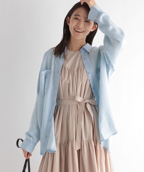 Andemiu（アンデミュウ）の「テンセルデニムシャツ297248（シャツ/ブラウス・レディース・ブルー/ネイビー・FREE）」の7枚目の写真