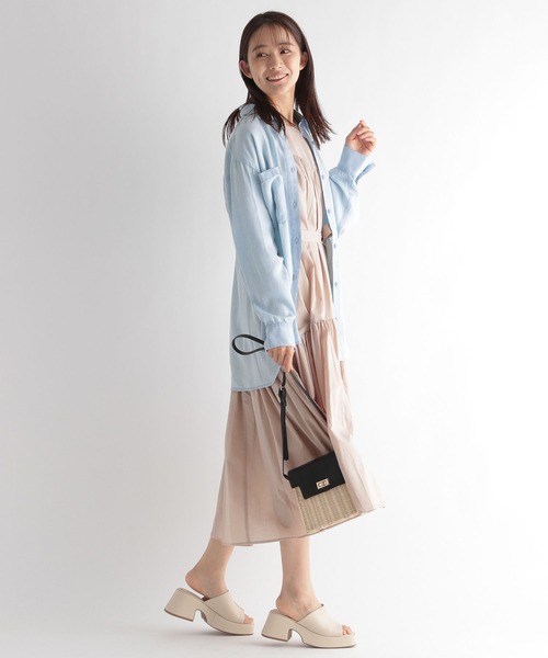 Andemiu（アンデミュウ）の「テンセルデニムシャツ297248（シャツ/ブラウス・レディース・ブルー/ネイビー・FREE）」の8枚目の写真