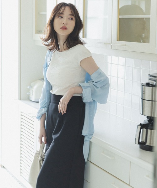 Andemiu（アンデミュウ）の「テンセルデニムシャツ297248（シャツ/ブラウス・レディース・ブルー/ネイビー・FREE）」の22枚目の写真