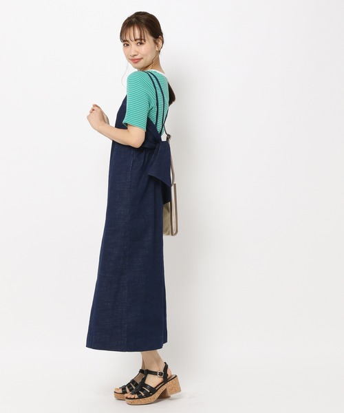 mysty woman(ミスティウーマン)の「バックシャンナローキャミワンピース 285657(ワンピース・レディース・ブラック/ベージュ/ネイビー/アイボリー/オレンジ系その他・FREE)」の17枚目の写真