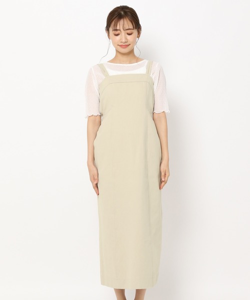 mysty woman(ミスティウーマン)の「バックシャンナローキャミワンピース 285657(ワンピース・レディース・ブラック/ベージュ/ネイビー/アイボリー/オレンジ系その他・FREE)」の7枚目の写真
