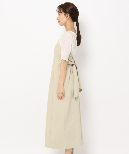 mysty woman(ミスティウーマン)の「バックシャンナローキャミワンピース 285657(ワンピース・レディース・ブラック/ベージュ/ネイビー/アイボリー/オレンジ系その他・FREE)」の20枚目の写真