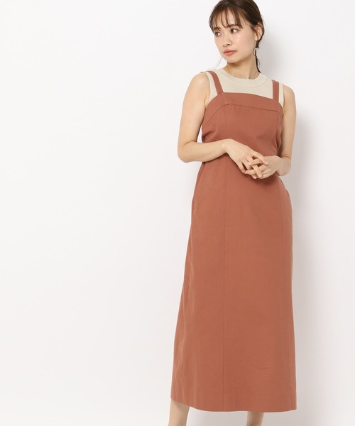 mysty woman(ミスティウーマン)の「バックシャンナローキャミワンピース 285657(ワンピース・レディース・ブラック/ベージュ/ネイビー/アイボリー/オレンジ系その他・FREE)」の10枚目の写真