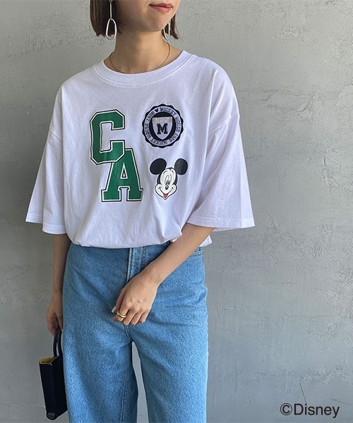 セール Disney ディズニー 別注 ワッペン付き Caロゴプリントtシャツ ミッキーマウス Tシャツ カットソー Jeans Factory ジーンズファクトリー のファッション通販 Zozotown
