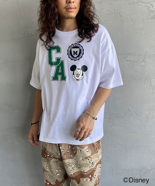 JEANS FACTORY （ジーンズファクトリー）の「[DISNEY/ディズニー] 別注 ワッペン付き CAロゴプリントTシャツ/ミッキーマウス（Tシャツ/カットソー・レディース・ブラック/ホワイト・XL/L/M）」の5枚目の写真