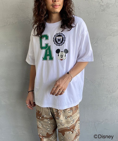 JEANS FACTORY （ジーンズファクトリー）の「[DISNEY/ディズニー] 別注 ワッペン付き CAロゴプリントTシャツ/ミッキーマウス（Tシャツ/カットソー・レディース・ブラック/ホワイト・XL/L/M）」の8枚目の写真
