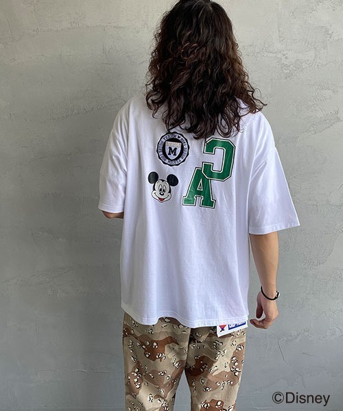 JEANS FACTORY （ジーンズファクトリー）の「[DISNEY/ディズニー] 別注 ワッペン付き CAロゴプリントTシャツ/ミッキーマウス（Tシャツ/カットソー・レディース・ブラック/ホワイト・XL/L/M）」の10枚目の写真