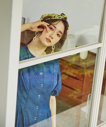 N.（N. Natural Beauty Basic） | ◆ドットボタンステッチ切替ワンピース(ワンピース)