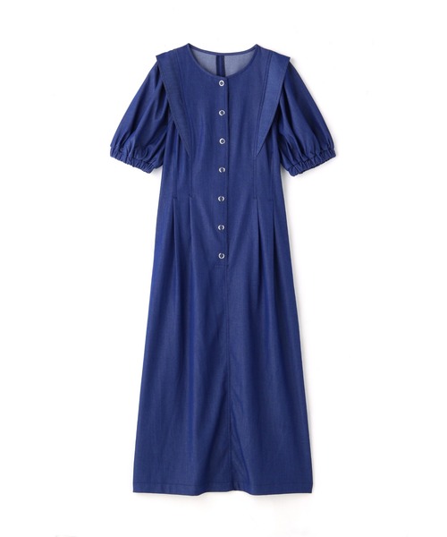 N.（N. Natural Beauty Basic）（エヌエヌナチュラルビューティーベーシック）の「◆ドットボタンステッチ切替ワンピース（ワンピース・レディース・イエロー/インディゴブルー/クリーム・MEDIUM）」の22枚目の写真