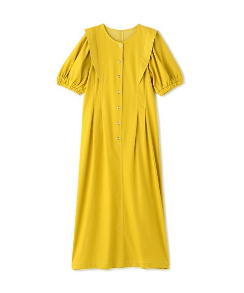 N.（N. Natural Beauty Basic）（エヌエヌナチュラルビューティーベーシック）の「◆ドットボタンステッチ切替ワンピース（ワンピース・レディース・イエロー/インディゴブルー/クリーム・MEDIUM）」の20枚目の写真