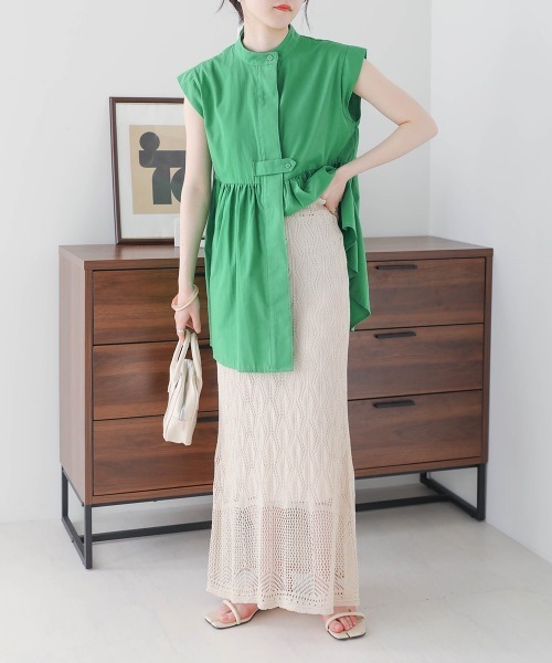 Bab（バブ）の「透かし編みレースタイトスカート（スカート・レディース・ブラック/アイボリー・M）」の18枚目の写真