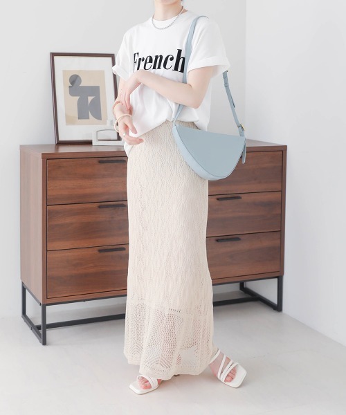 Bab（バブ）の「透かし編みレースタイトスカート（スカート・レディース・ブラック/アイボリー・M）」の19枚目の写真