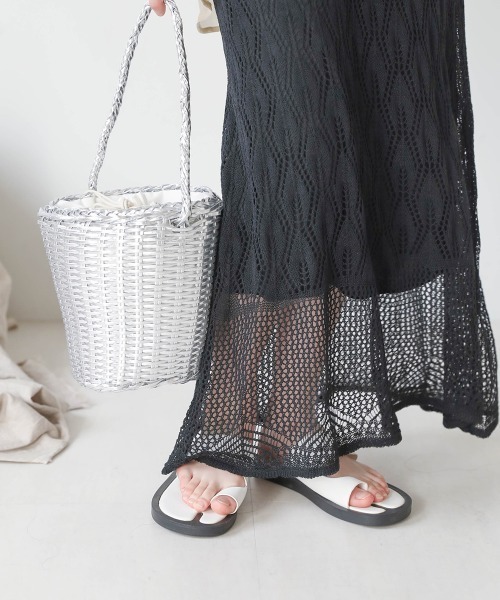 Bab（バブ）の「透かし編みレースタイトスカート（スカート・レディース・ブラック/アイボリー・M）」の16枚目の写真