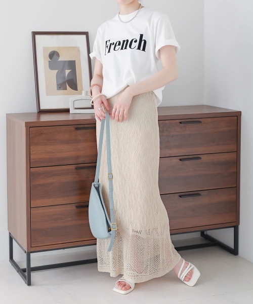 Bab（バブ）の「透かし編みレースタイトスカート（スカート・レディース・ブラック/アイボリー・M）」の7枚目の写真