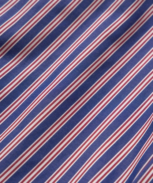 BRICK & SONS(ブリックアンドサンズ)の「リラックスバックプリーツシャツ<レッド×ネイビーストライプ>(シャツ/ブラウス・メンズ・ボルドー・LL/S/M/L)」の9枚目の写真