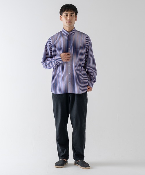 BRICK & SONS(ブリックアンドサンズ)の「リラックスバックプリーツシャツ<レッド×ネイビーストライプ>(シャツ/ブラウス・メンズ・ボルドー・LL/S/M/L)」の18枚目の写真