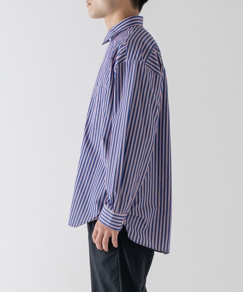 BRICK & SONS(ブリックアンドサンズ)の「リラックスバックプリーツシャツ<レッド×ネイビーストライプ>(シャツ/ブラウス・メンズ・ボルドー・LL/S/M/L)」の17枚目の写真