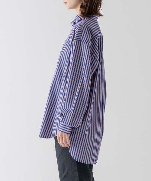 BRICK & SONS(ブリックアンドサンズ)の「リラックスバックプリーツシャツ<レッド×ネイビーストライプ>(シャツ/ブラウス・メンズ・ボルドー・LL/S/M/L)」の13枚目の写真