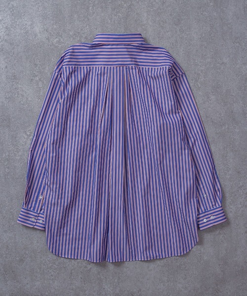 BRICK & SONS(ブリックアンドサンズ)の「リラックスバックプリーツシャツ<レッド×ネイビーストライプ>(シャツ/ブラウス・メンズ・ボルドー・LL/S/M/L)」の22枚目の写真