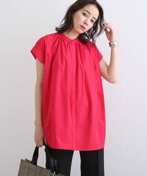 INDIVI | ◆【洗える】タックデザインシルキーチュニックシャツ(チュニック)