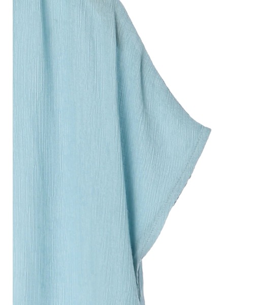 Green　Parks（グリーンパークス）の「楊柳フレンチスリーブトップス（Tシャツ/カットソー・レディース・ブラック/ベージュ/ブルー・FREE）」の8枚目の写真