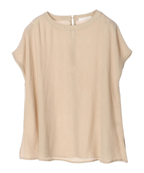 Green　Parks（グリーンパークス）の「楊柳フレンチスリーブトップス（Tシャツ/カットソー・レディース・ブラック/ベージュ/ブルー・FREE）」の6枚目の写真